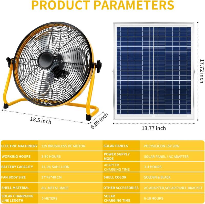 Ventilateur Solaire Portable au Cameroun | Rechargeable et Économique